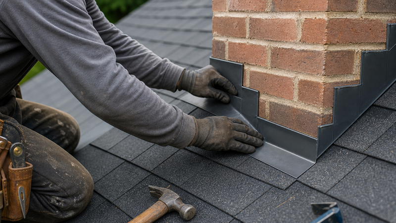 Roof repair on a residential home in Atlanta, GA — shingle and flashing work